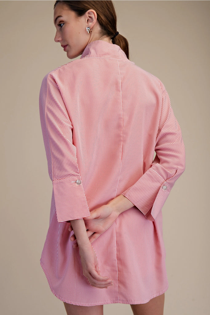 Stand Neck Dolman Sleeve Shirt