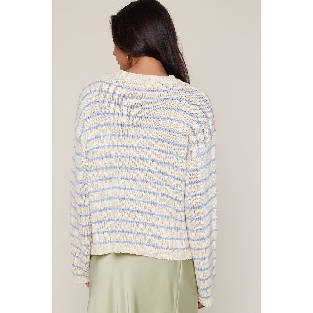 Cream Lightweight Striped Sweater
