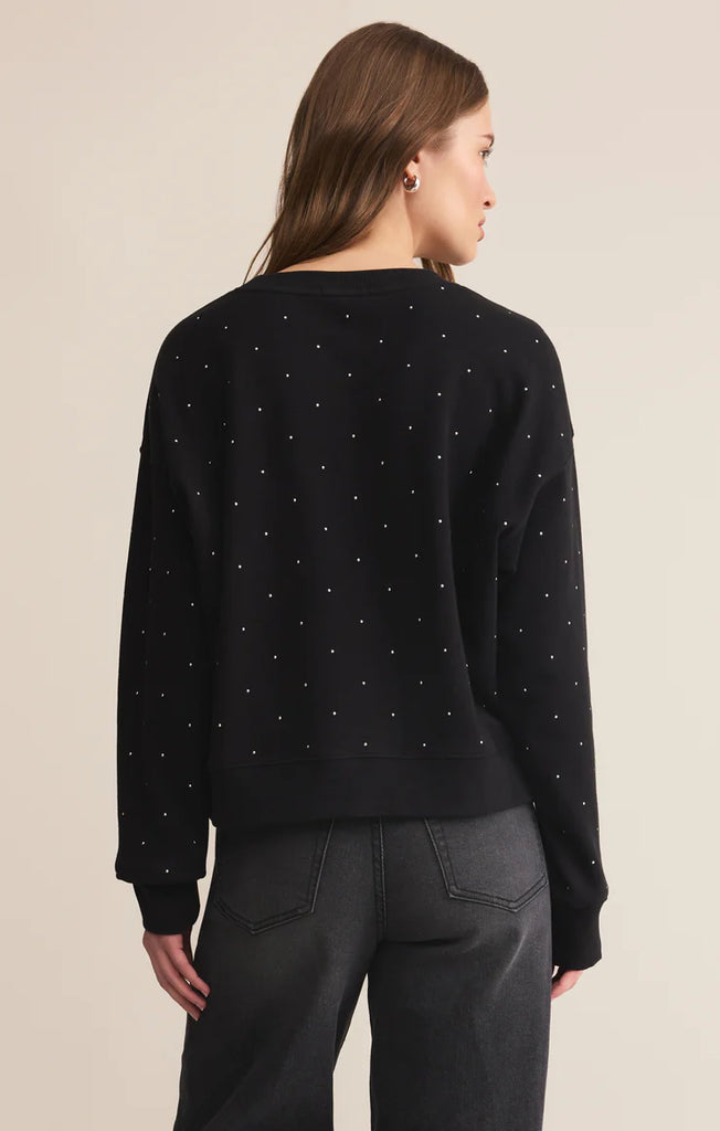 FINAL SALE - Sparkle Crew Neck Sweatshirt Black