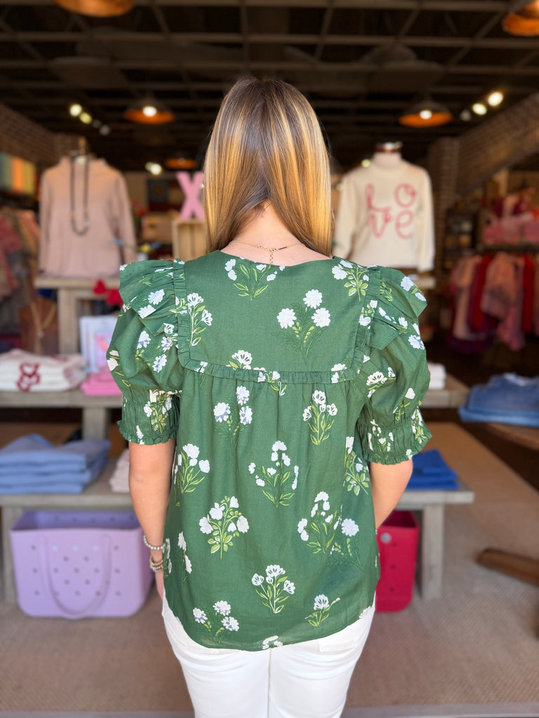 FINAL SALE - Kestrel Floral Auria Puff Sleeve Top