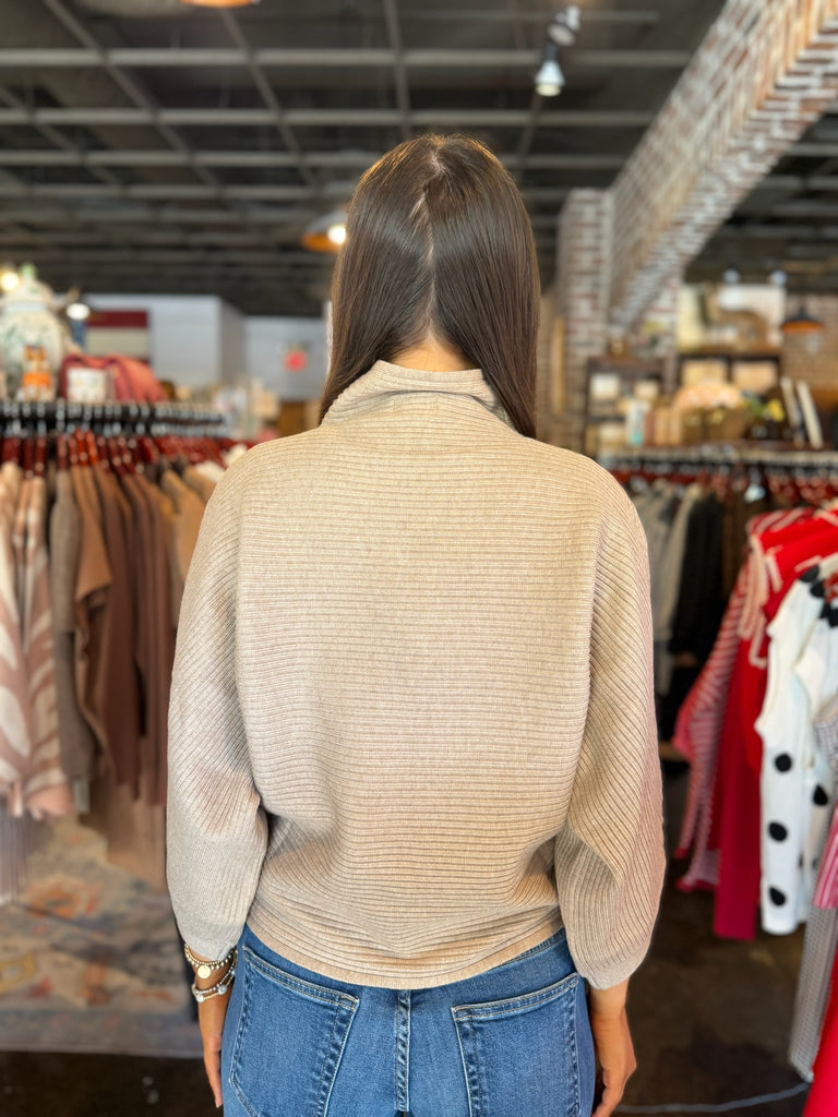 Abigail Ribbed Mock Neck Sweater