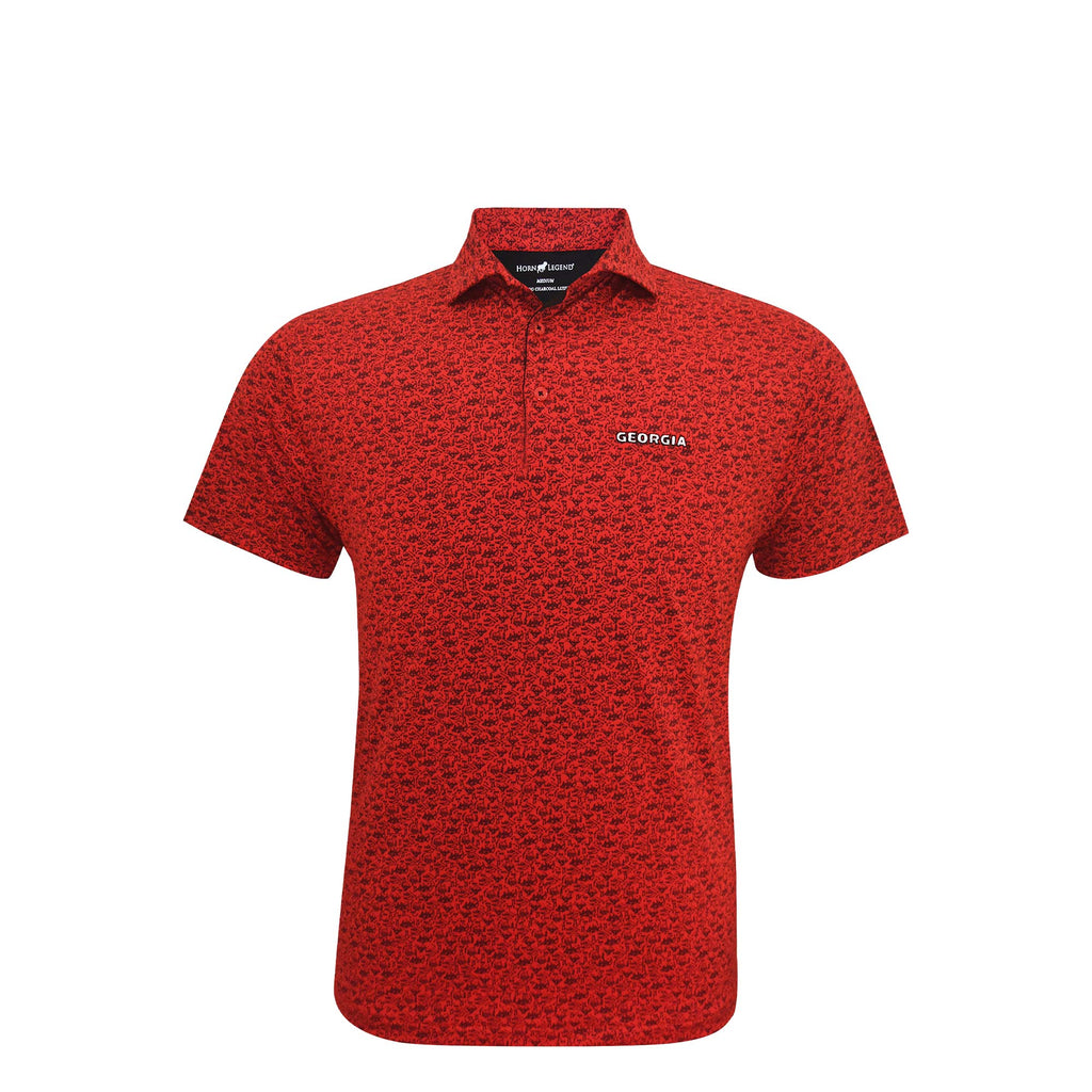 White Block "Georgia" UGA Polo Red/Black
