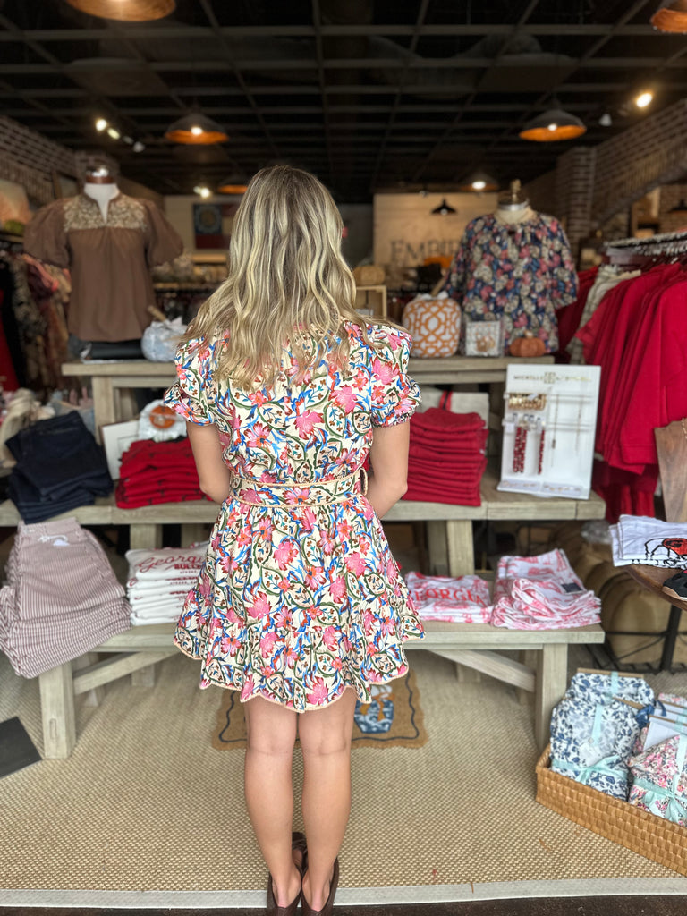 Pink Multi Ruffled Midi Dress