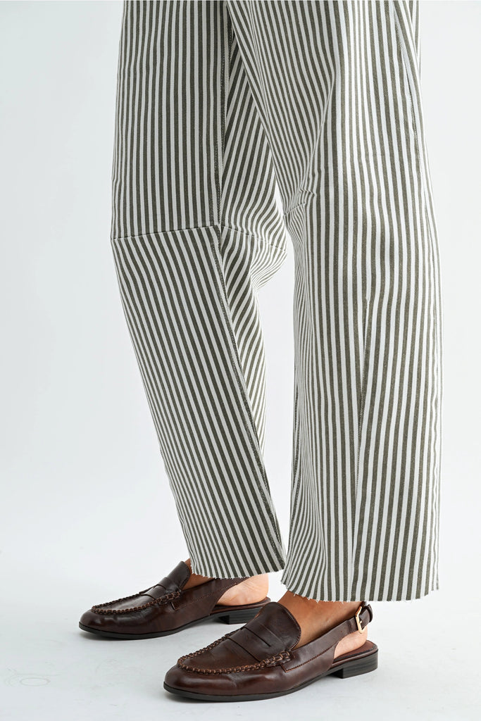 Stripe Barrel Jean w/ Seams