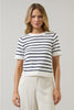 Navy Tessie Stripe Short Sleeve Sweater Top