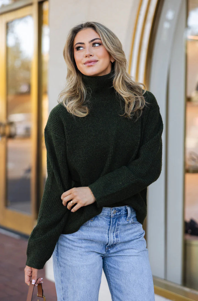 FINAL SALE - Solid Turtleneck Sweater