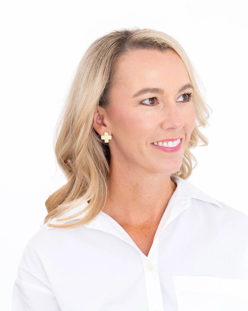 Mini Square Cross Studs