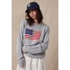 American Flag Sweater Grey