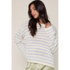Cream Lightweight Striped Sweater