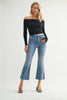 Medium Denim Cropped Flare Tall