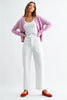 White Stretch Twill Utility Wide Leg Pant