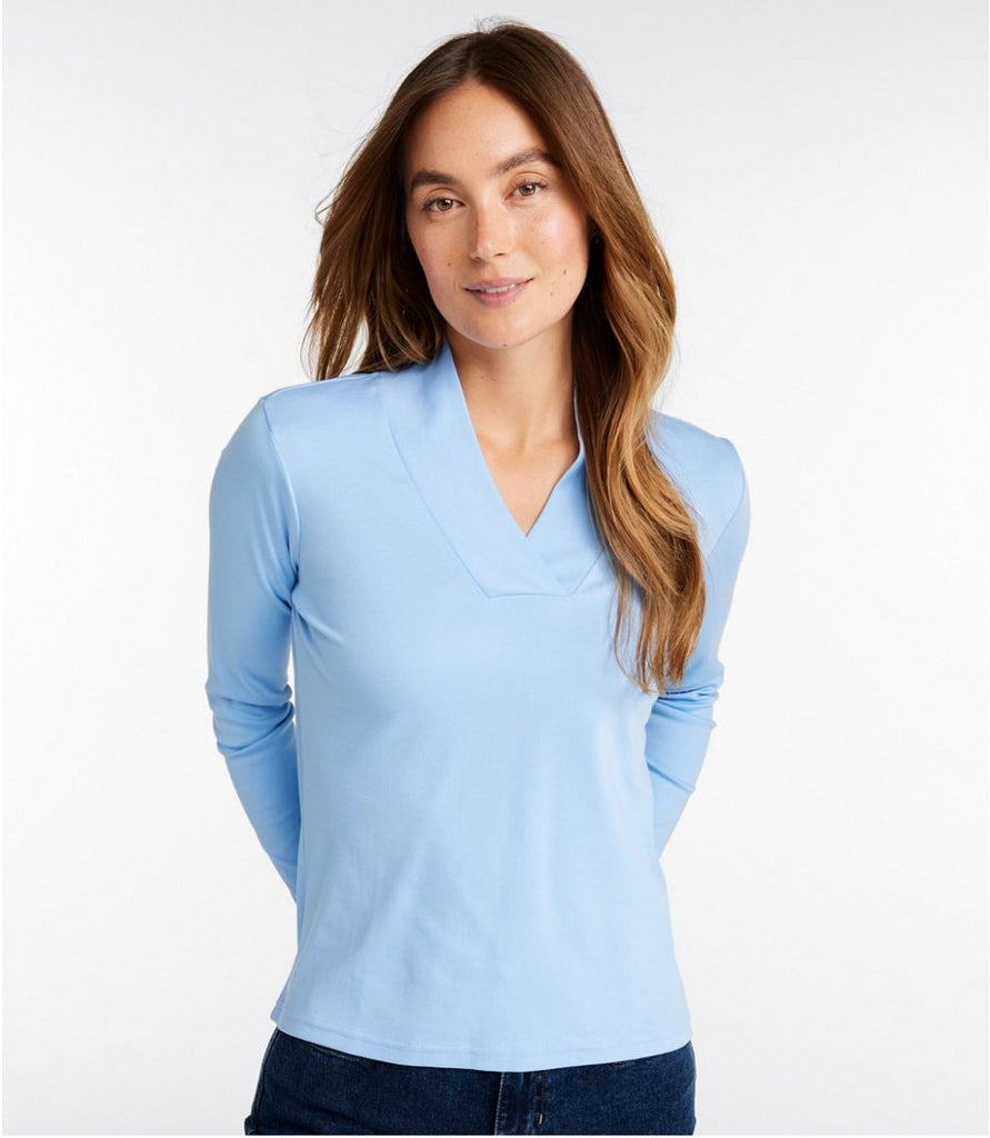 FINAL SALE - Women's Pima Shawl LS Tee
