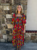 FINAL SALE - Floral Chiffon Smock Tier Maxi Dress