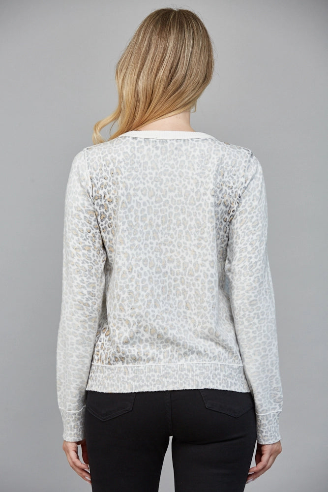 Cream Printed Cardigan