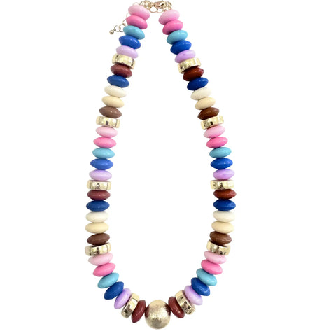 Multi-Strand Beaded Logo Necklace