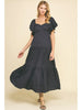 Navy Tiered Maxi Dress