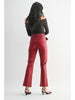 FINAL SALE - Coated Red Slim Cropped Pant
