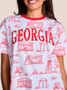 The Team Toile Embroidered Tee | Georgia