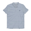Heathered Classic Stripe Performance Polo Navy & White