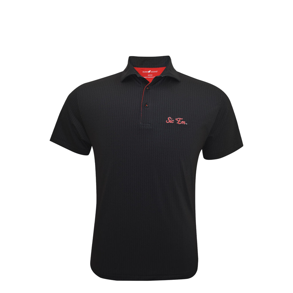 UGA Sic 'Em Spiral UGA Polo Black/Charcoal/Red