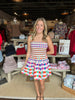 Multi Checkered Smocked Bodice Mini Dress