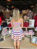 Multi Checkered Smocked Bodice Mini Dress