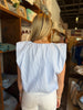 Blue Stripe V-Neck Bubble Top