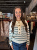 Weekend Escape Stripe Sweater Ivory/Green
