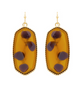Tortoise Hexagon Stone Drop Earrings