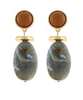 Brown/Gray Mable Stone Oval Drop Earrings